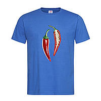 Синяя мужская/унисекс футболка С рисунком перец чили (30-13-5-синій)
