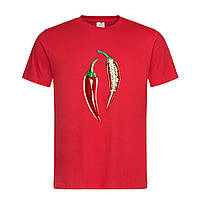 Красная мужская/унисекс футболка С рисунком перец чили (30-13-5-червоний)