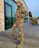 Військовий костюм мультикам із флісу, Тепла форма мультикам, Військовий костюм Камуфляжний софт шел аmuni