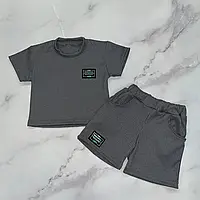 Костюм літній для хлопчика, футболка і шорти, мустанг, від 116-122 см до 146-150см
