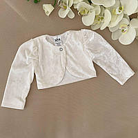 Болеро "Оксамитовий блиск" Молочний Бархат,кулір арт.91448546  Зріст 98-54(р)