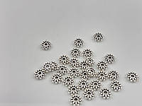 Бусинки металлические в цвете "античное серебро" 10 мм Товары для рукоделия и творчества