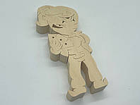 Фигурный деревянный пазл ручной работы для детей 13х6 см персонаж Бравл Старз "Тара"