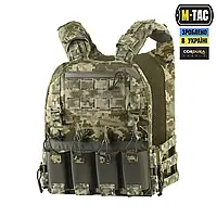 Тактическая плитоноска быстрого сброса пиксель Cordura 500D c 4 подсумками с Velcro панелями универсальная