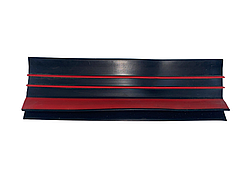 Захисний привальний брус 60мм ПВХ з бризковідбійником для надувного човна чорний з червоними смужками