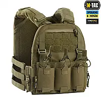 Тактическая плитоноска быстрого сброса Cuirass Cordura 500D с Molle интерфейсом зеленого цвета с 3 подсумками