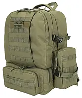 Военный рюкзак олива 50л наплечный с поясным ремнем, Рюкзак армейский Kombat с креплением Molly вместительный