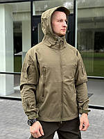 Чоловіча тактична куртка олива з вентиляційними отворами, Куртка для військових непродувна на флісі