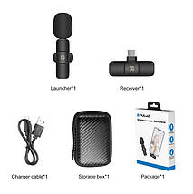 Мікрофон бездротовий Type-C цифровий 2.4ГГц Android Puluz PU3082B, фото 6