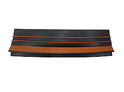 Захисний привальний брус 60мм ПВХ з бризковідбійником для надувного човна чорний з помаранчевими смужками