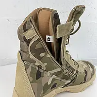 Спецобувь для военных кожа мультикам, высокие армейские ботинки с влагоотталкивающей мембраной 44
