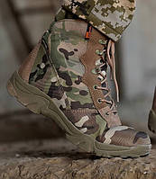 Спецобувь для военных кожа мультикам, высокие армейские ботинки с влагоотталкивающей мембраной 45