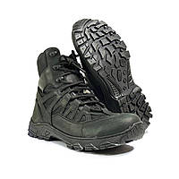 Военные ботинки мужские антискользящие черные зимние утепленные набивным мехом -20