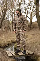 Армейская мужская куртка пиксель с флисовой подкладкой непродуваемая, Водонепроницаемая зимняя куртка