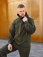 Куртка мужская военная черная утепленная флисом, Тактическая куртка Soft Shell с водонепроницаемой мембраной
