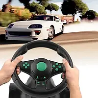Мультимедийный универсальный руль с педалями газа и тормоза для ПК/PC PS2 PS3 и системой виброотдачи hop