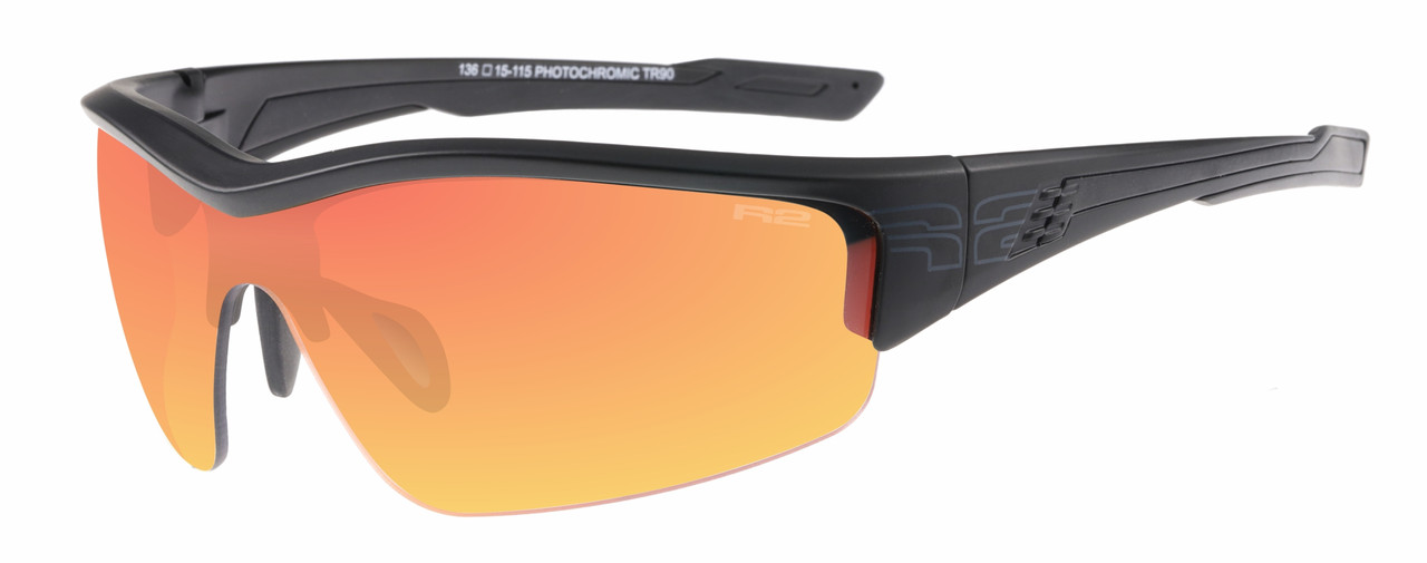 Окуляри R2 Wheeller матові чорні з фотохромними з лінзамими grey покрит. Black-red revo (кат.1-3)