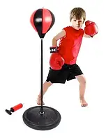 Детская боксерсая груша на подставке с парой перчаток 102см, Надувная груша для домашних занятий боксом tac