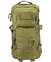 Наплечный рюкзай для военных койот 600D Tac-Poly с карабином 28л, Сумка с липучкой под шевроны