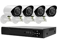 Камеры наблюдения с видеорегистратором и инфракрасной подсветкой 2 Мп, Уличный комплект видеонаблюдения tac