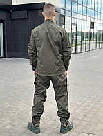 Тактическая мужская форма рип-стоп олива, Китель и штаны хлопок-полиэстер с липучками под нашивки 50