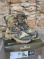 Спецобувь мужская военная мультикам с антискользящей подошвой, Удлененные военные ботинки зимние непромокаемые