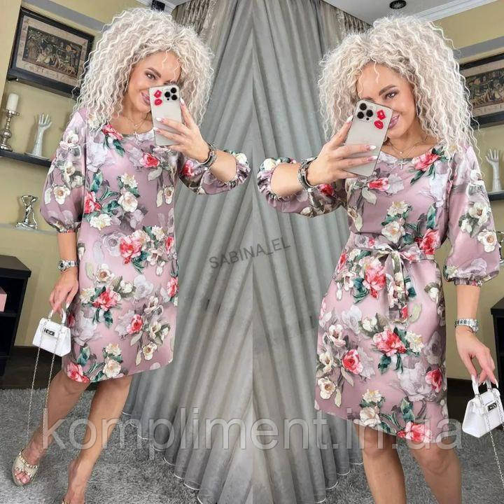 Яскраве модне літнє жіноче плаття у квіточку, мод 705.