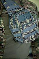 Военная однолямочная спецсумка Cordura пиксель, Нагрудный водонепронецаемый рюкзак износостойкий