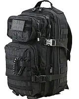 Военный тактический черный рюкзак полиэстер, Сумка наплечная с мягкой спинкой и поясным ремнем 28л