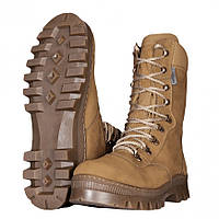 Мужские военные кожаные ботинки койот с резиновой подошвой, Берцы Raptor удлененные теплые -15 влагостойкие