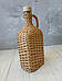 Пляшка скляна обплетена лозою з дерев'яним  корком 1,2 л, фото 4