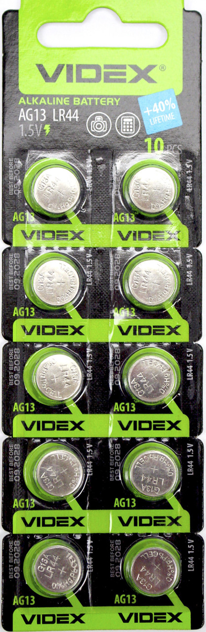 Батарейка Videx AG13/10bl(LR44)(10)(100)
