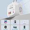 Мережевий фільтр розетка LENCENT 7 в 1 із вимикачем + 2 USB/1TYPE-C, фото 7