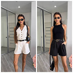 Базові жіночі шорти з костюмної тканини