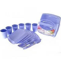 Набор качественной пластиковой посуды для пикника на 6 человек "Irak Plastik" ПОСУДА для пикника