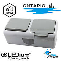 Вимикач + Розетка із заземленням IP54 серія "ONTARIO"