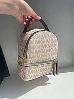 Женский маленький рюкзак MK Коричневый стильный бежевый трендовый рюкзак для девушки  Бренд