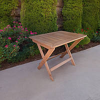 Садовий Розкладний Стіл для Дачі та Саду: Зручність та Практичність Натуральне дерево Вільха 90 см