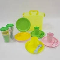 Набір посуду з харчового якісного пластику "Пікнік" ЛЮКС прозорий (Лимон) на 6 осіб ПОСУД для пікніку