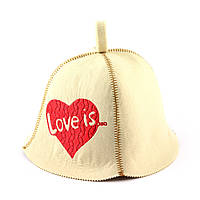 Банная шапка Luxyart "Love is", искусственный фетр, белый (LA-409) mn