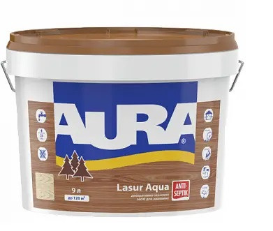 Декоративно-захисний засіб для деревини Aura Lasur aqua венге 2.5л.