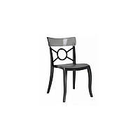 Кухонный стул PAPATYA o-pera-s сиденье черное, верх прозрачно-дым (2232)