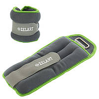 Утяжелители-манжеты для рук и ног Zelart FI-5733-2 цвет серый-салатовый sp