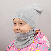 Детская шапка с хомутом КАНТА размер 48-52 серый (OC-560) mn