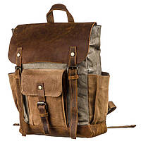 Удобный рюкзак с карманами canvas Vintage 20111 Серый mn