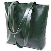 Кожаная женская сумка-шоппер Shvigel 16367 Зеленый mn