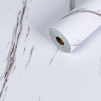 Самоклеющаяся виниловая плитка, виниловое ПВХ покрытие для стен в рулоне 3 м, Белый мрамор глянец
