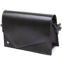 Жіноча стильна сумка з натуральної шкіри GRANDE PELLE 11434 Чорний mn