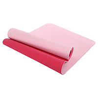 Коврик для фитнеса и йоги Zelart FI-3046 цвет розовый-малиновый sp