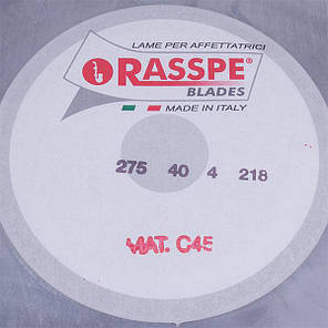 Ніж для слайсера Rasspe 3275.01 D1 D=275mm (275x218x40x4mm), фото 2